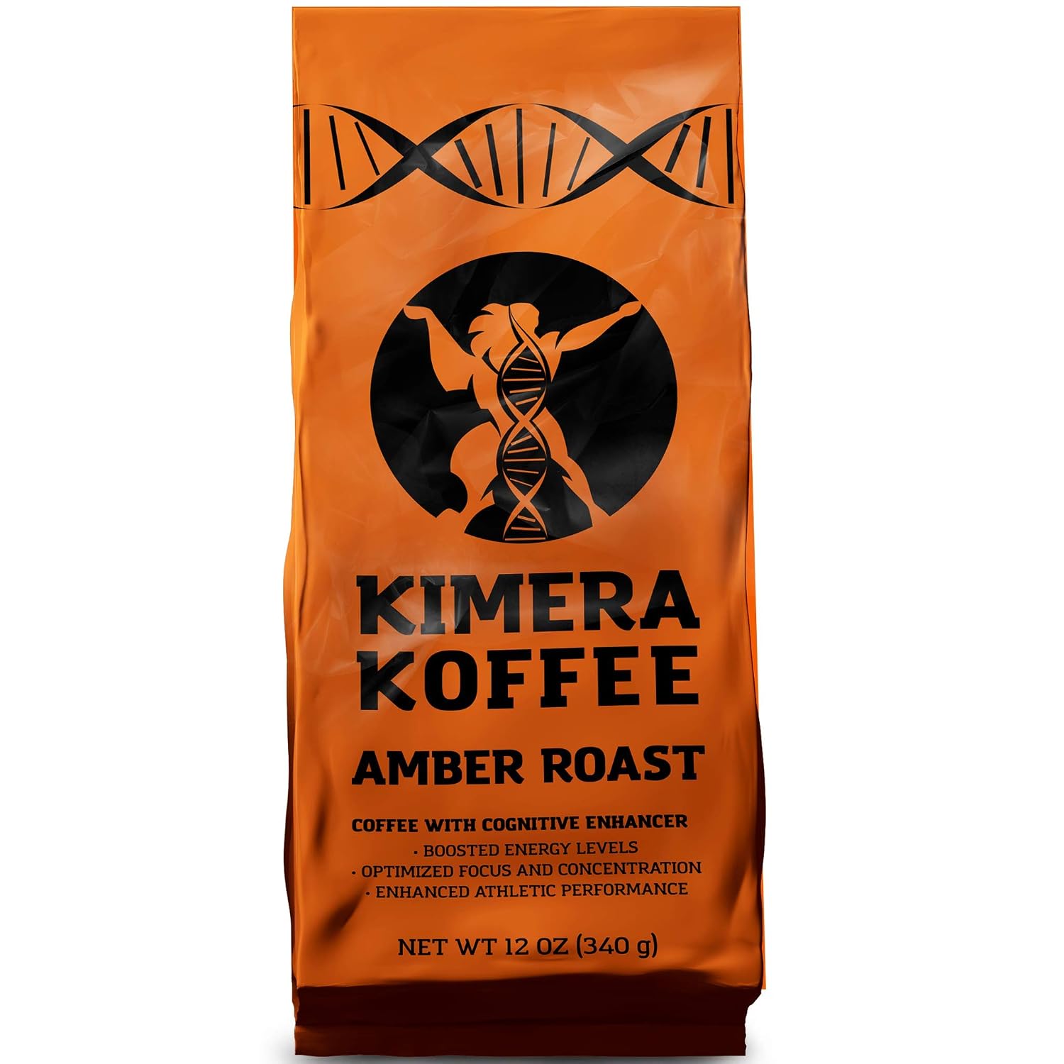 Kimera Koffee - Organic Honey Processed Light Roast Ground Coffee | Amber Blend | Infused with Brain Vitamins |Taurine, Alpha GPC, DMAE, and L-theanine | Enhance Cognitive Stamina | Optimize Focus & Concentration | Enhance Athletic Performance | 12oz