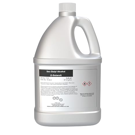 Sec-Butyl Alcohol - High Purity Secondary Butanol 99% | Industrial Grade Solvent | Multi-Purpose Cleaner & Chemical Intermediate (1 Gallon (128 Fl Oz))