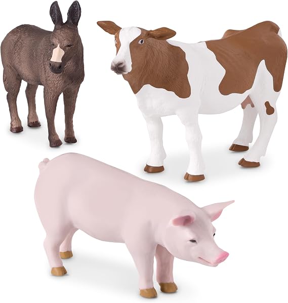 Terra by Battat Farm Animal Figurines, Realistic 3-Piece Toy Set, Animals