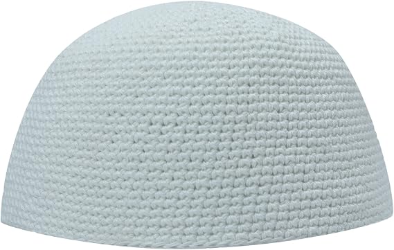 Hand-Crocheted Cotton White Skull Cap Comfortable Head Cover