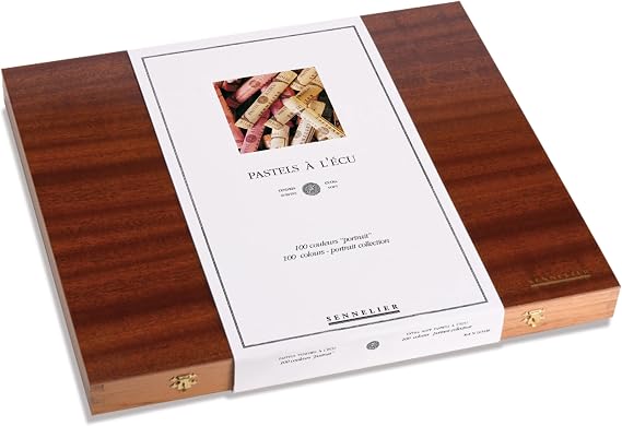 SENNELIER Extra-Soft French Pastel Full Stick Professional Portrait Artists Wooden Box Set, 100-Colors