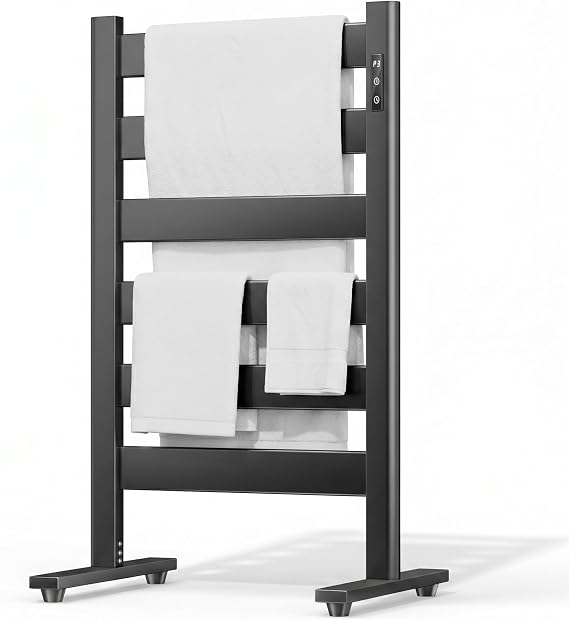 6-Bar Freestanding Heated Towel Warmer with PTC Fast Heating
