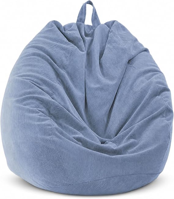 Highdi Bean Bag (No Filler),70x80cm Corduroy Kids Bean Bag, Dark Blue Gaming BeanBag,Washable Soft Comfortable Indoor Outdoor for Garden Living Room Furniture