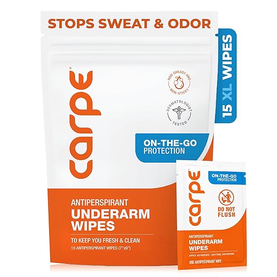 Carpe Antiperspirant Underarm Wipes, Clean & Refreshing - 15 Count