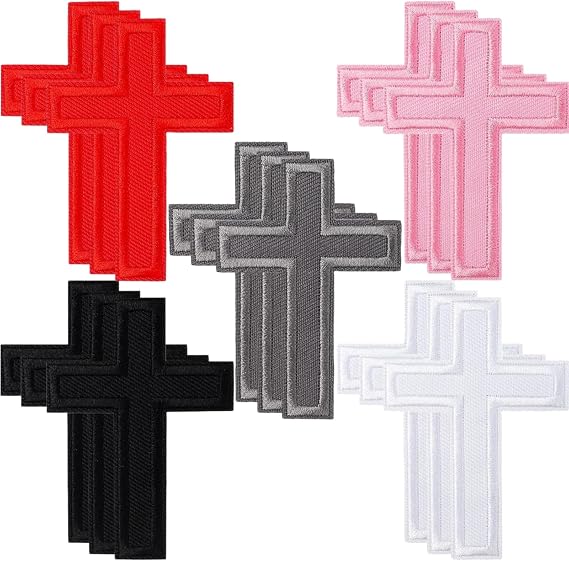 15PCS Iron on Cross Patches, Sew on Crosses Applique Decorative Patch
