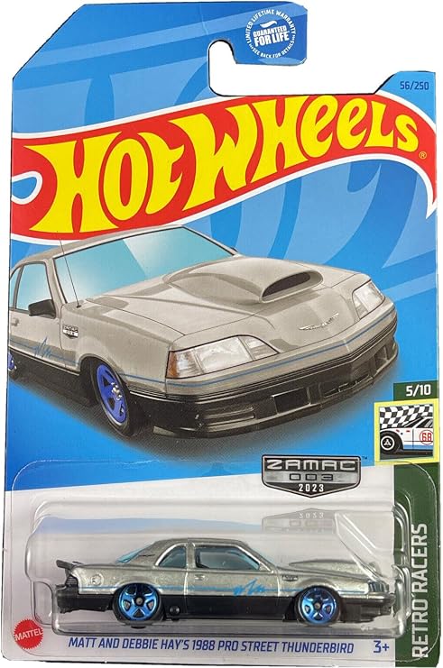 Hot Wheels Matt and Debbie Hays 1988 Pro Street Thunderbird, Retro Racers 510 Zamac