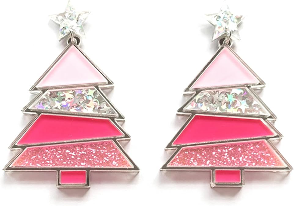 9 Pairs Christmas Earrings for Women Holiday Dangle Earrings Set with Tree Bow Bell Snowflake Candy Designs Festive Jewelry for Christmas Party Outfits Stocking Stuffers Gifts
