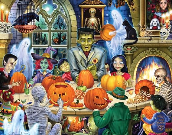 Haunted House Party Countdown to Halloween Calendar by Vermont Christmas Company - 31 Days of Fun - 14" x 11"