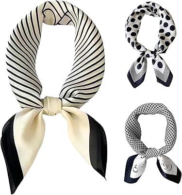 27.5 Inch Silk Feeling Scarf for Women Square Satin Head Scarf Hair Wrap Bandana