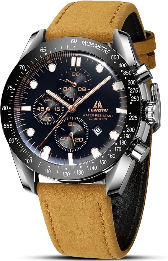 Mens Watches Waterproof Analog Quartz Wrist Watch with Date No Chronograph