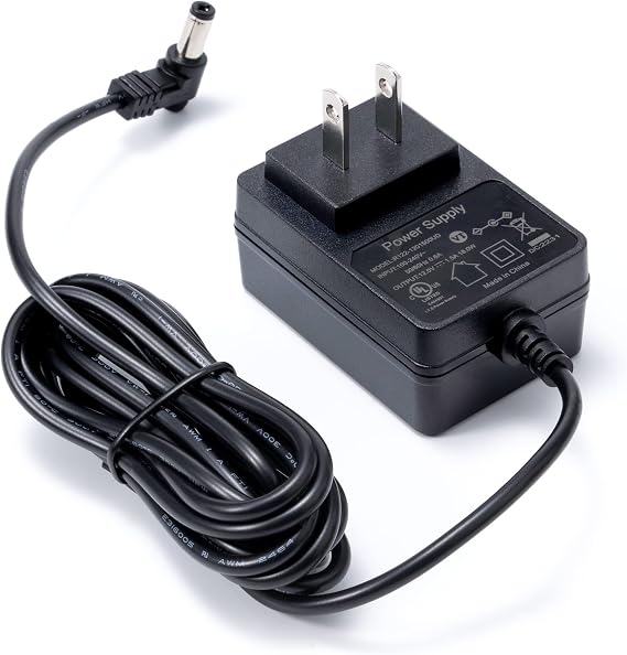 6.5ft 12V 2A Power Supply, 2M Cable 90 Degree 12V 2A Wall Charger Adapter, 100-240V Input AC DC Adapter for Led Light, Strip Light, Monotor, CCTV Camera, GPS, Webcam, Router, 5.5x2.1mm