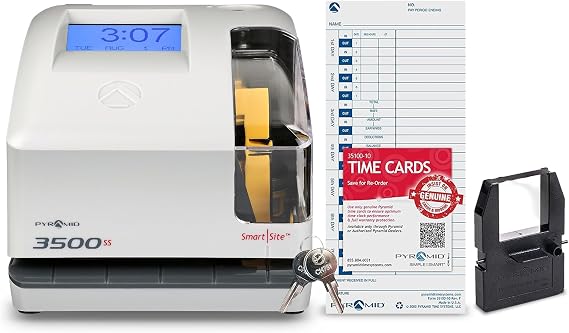 Pyramid Time Systems 3500SS Employee Punch Clock & Document Stamp