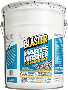 Blaster Parts Washer Parts Cleaner Solvent High Flashpoint Formula Cleans Oil, Grease & Grime, No Residue, Works on Metals, Most Plastics & Painted Surfaces 5Gallon