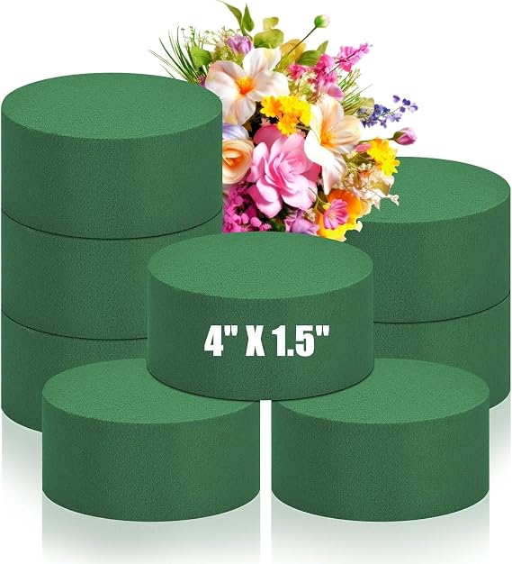 12Pcs Round Oasis Floral Foam,Green Plant Foam Blocks