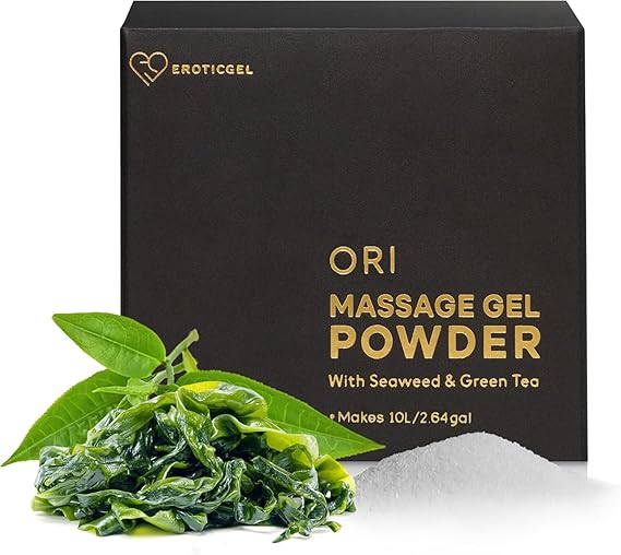 Japanese Nuru Massage Gel Powder Matsuri 100g, Makes 2.64 Gallons | Seaweed & green tea, made in Japan. Vegan, fragrance free, water based, non-sticky. Full body, makes 2.64 gallons