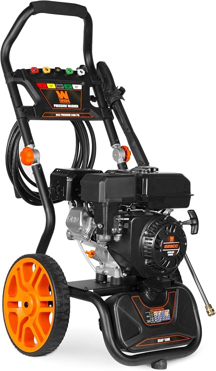 WEN 3400 PSI Gas Pressure Washer with 223cc Engine, 2.7 GPM Flow Rate and Onboard Soap Tank (PW224G)
