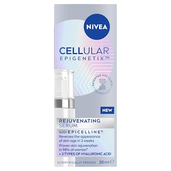 NIVEA Cellular Epigenetics Facial Serum for Visible Skin Revitalization, Daily Lightweight Face Serum with Epicelline and Advanced Hyaluronic Blend to Improve Hydration and Firm Appearance, 30 ml
