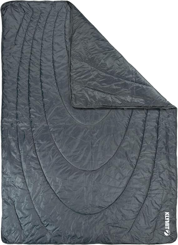 Klymit Horizon Travel Packable Camping Blanket and Comforter, Blue/Black