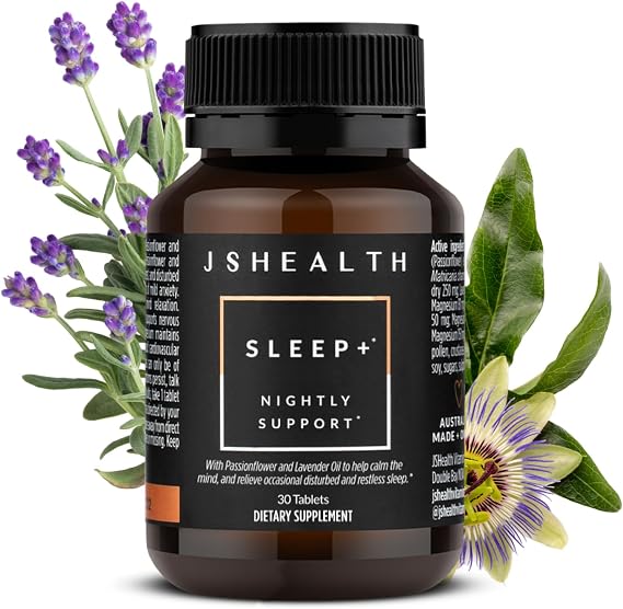 JSHealth Sleep Aid with Magnesium, Lavender & Passionflower, 30 Tablets