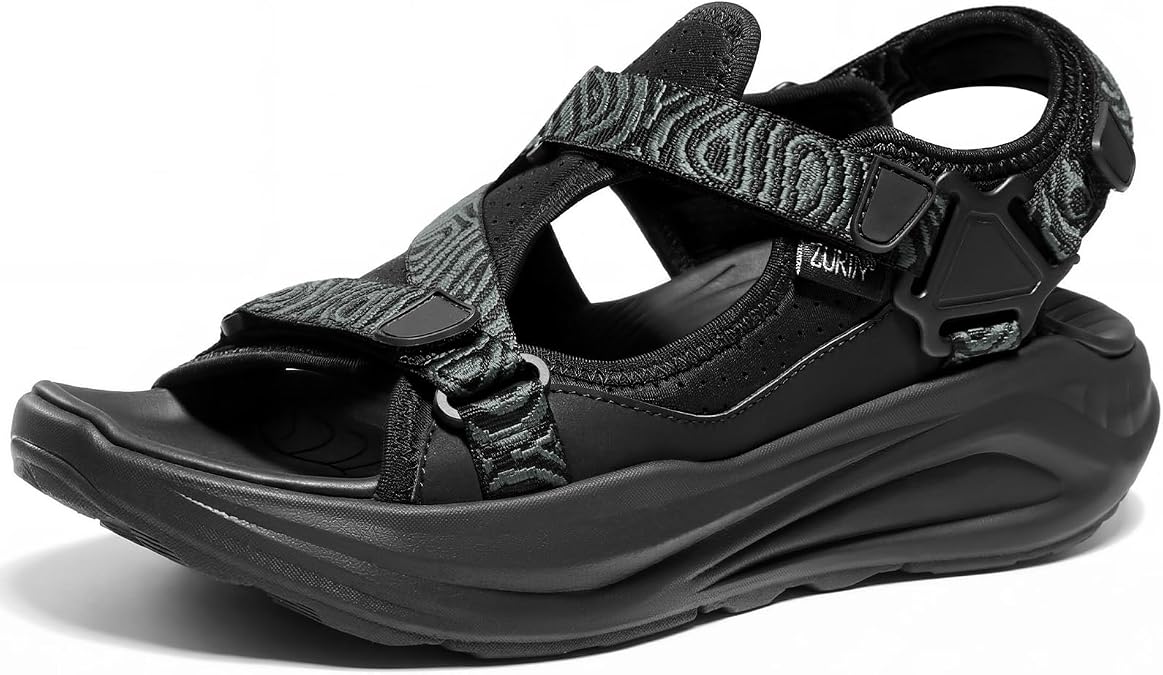 ZURIN Men's Athletic Walking Sandals Men's Hiking Sandals with Arch Support, Comfortable Lightweight Adjustable Sport Orthopedic Sandals with Anti-Slip Sole for Fishing Trail River Beach Travel