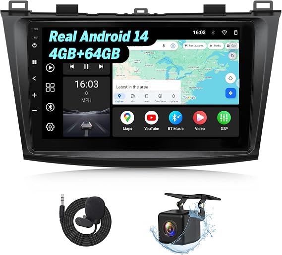Eonon 4+64GB 9" Android 14 Car Stereo for Mazda 3 2010-2013