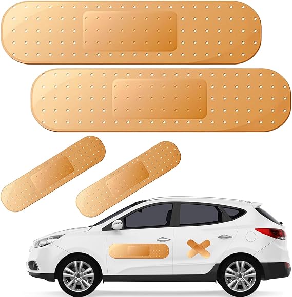 4Pcs Giant Car Bandage Aid Sticker Funny Bumper Stickers Automotive Decals