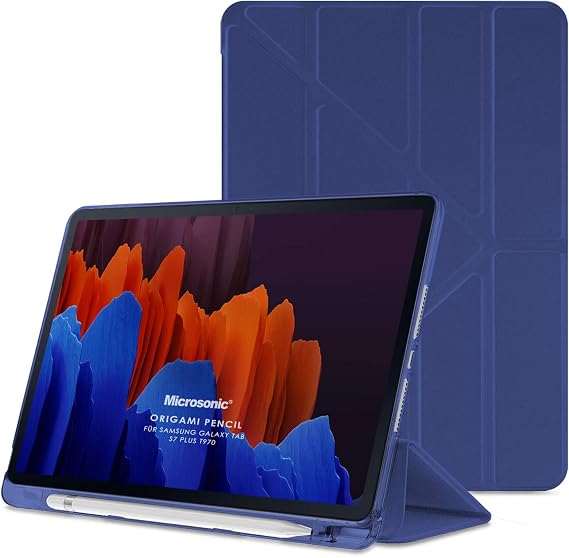 Microsonic Samsung Galaxy Tab S10 FE Plus için Kılıf Origami Pencil Lacivert [Galaxy Tab S10 FE Plus X620 ile Uyumlu Kılıf - Lacivert]