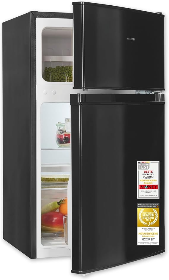 Exquisit 85L Fridge Freezer Mini Fridge Freezer Combination [Energy Class E]