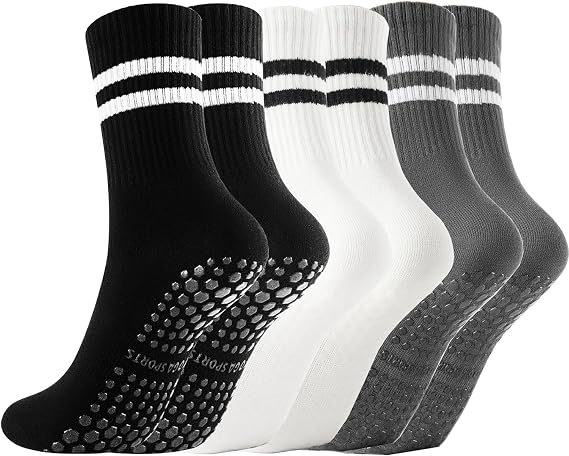 Non Slip Yoga Grip Pilates Socks for Women and Men Anti Slipper Grippy Socks for Ballet, Hospital, Dance