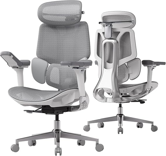 Hbada E3 Pro Ergonomic Office Chair with Dynamic Lumbar Support, 4D Adjustable Headrest for Home Office Chair, 6D Adjustable Armrests Desk Chair, Swivel Big and Tall Computer Chair