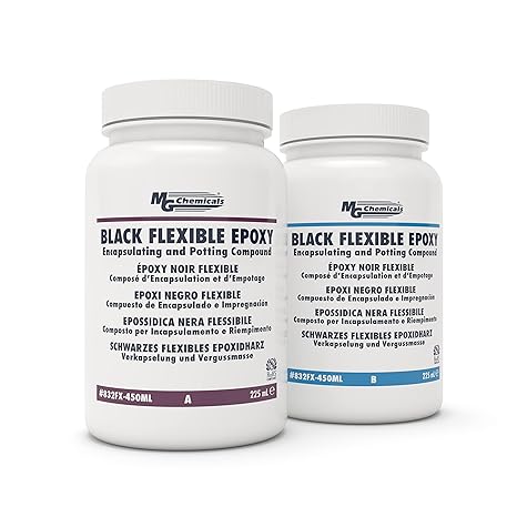 MG Chemicals - 832FX-450ML Black Flexible Epoxy Encapsulating and Potting Compound, 450 mL, 2-Part Kit,