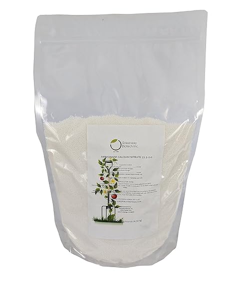 Greenway Biotech, Inc. Calcium Nitrate Solution Grade 15.5-0-0 Fertilizer Contains 15.5% Nitrogen & 19% Calcium for Tomatoes Plants- Water Soluble Hydroponics Fertilizers for Vegetables (10 Pounds)