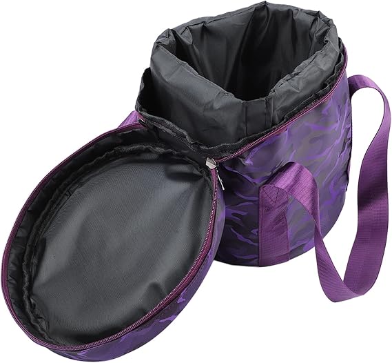 Singing Bowl Storage Bag, Music Bowl Bag with Dual Design, Portable Handle, Crystal Singing Bowl Carrying Case, 2 External Po