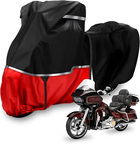 420D Waterproof Motorcycle Cover for Touring Models with Side Top Box