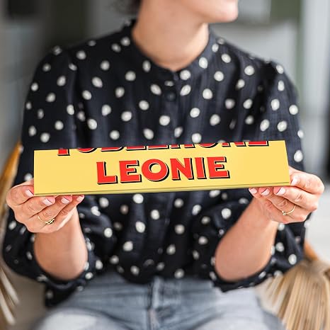 Toblerone Personalised with Name - Personalise this Toblerone with Name and Message Milk Chocolate with Honey and Almond Nougat (360 grams)