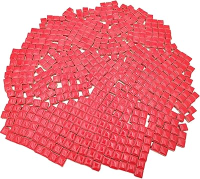 500PCS  1.1LB Square Ceramic Mosaic Tiles, 0.4 x 0.4 inch Handmade Making Creative Micro Mosaic Tiles for DIY Art and Home Decorations Red