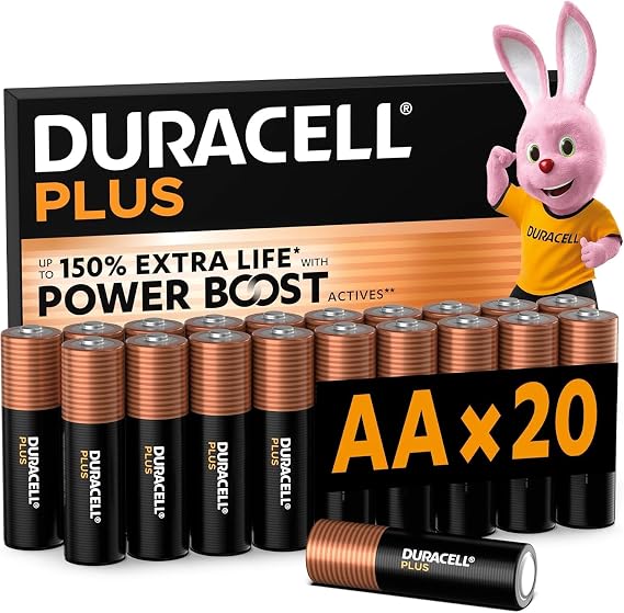 Duracell Plus AA Mignon Alkaline Batteries 1.5 V LR6 MN1500 Pack of 20