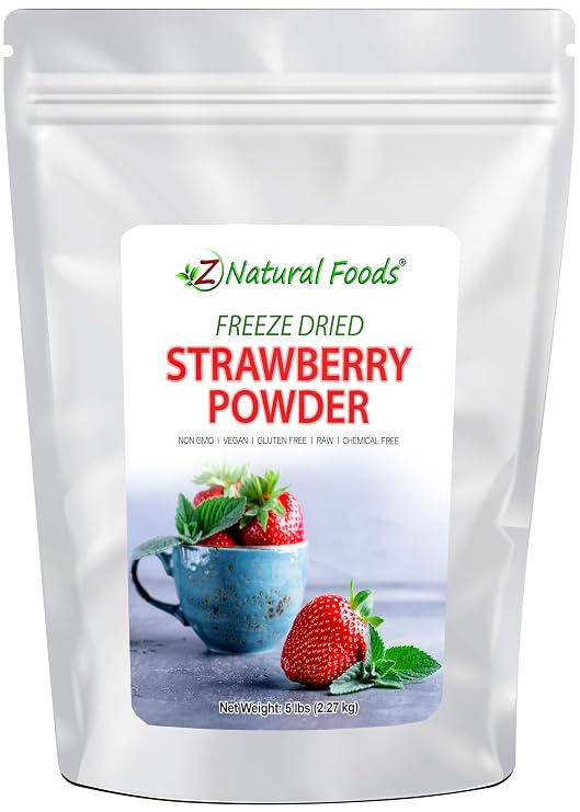 Z Natural Foods Strawberry Powder - Freeze-Dried Fruit Powder, 5 lb