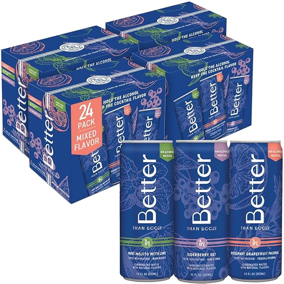 Better Than Booze Mocktail Non-Alcoholic Drinks | Alcohol Alternative Beverages, Ritual Zero Proof | Enjoy Your Drink Moment with Our Alcohol Free Drinks | Non Alcoholic Variety 6 Pack Case