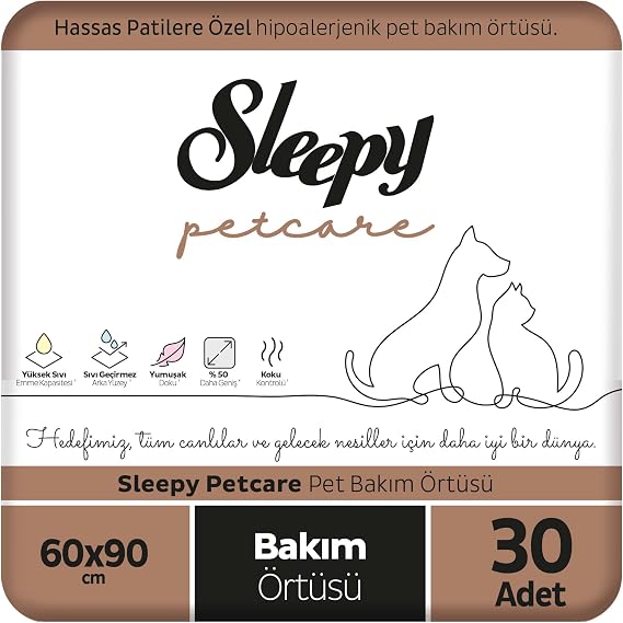 Sleepy Petcare Pet Bakım Örtüsü 60x90 cm 30 Adet