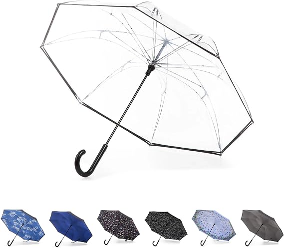 Totes Auto Reverse Close Windproof Stick Inbrella with Water Repellent Protection