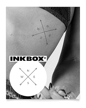 Inkbox Temporary Tattoos, Semi-Permanent Tattoo, One Premium Easy Long Lasting, Water-Resistant Temp Tattoo with For Now Ink - Lasts 1-2 Weeks, Compass Tattoo, 3 x 3 in, Cardinal