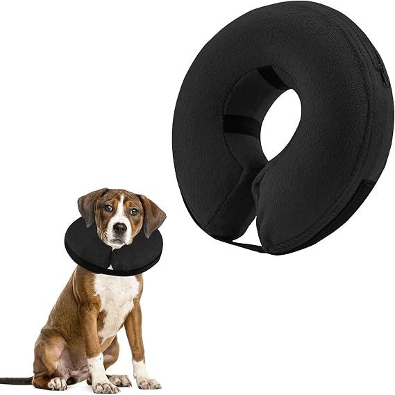 Pet Inflatable Collar for Dogs and Cats, Comfy Dog Protective Cone for Recovery, Inflatable Basic Dog Collars, Medium
