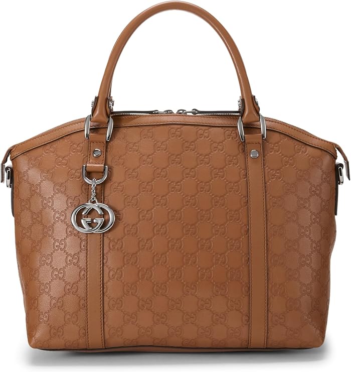 Pre-loved Brown Guccissima Interlocking Dome Handbag Large, Brown