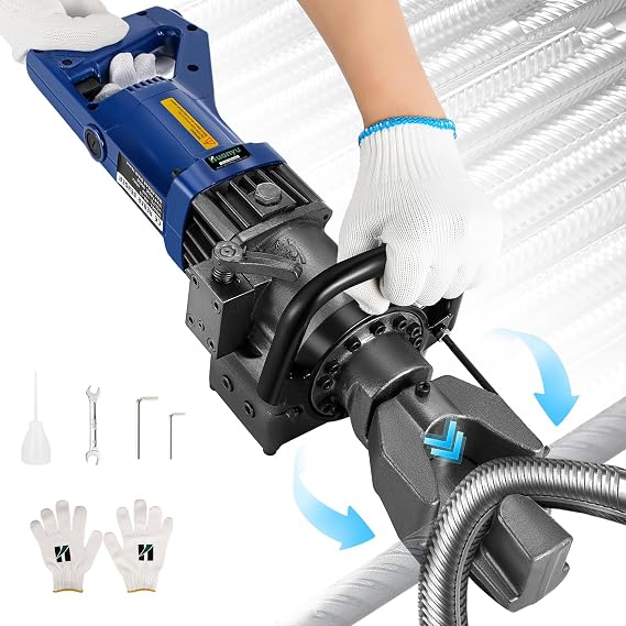 Huanyu Electric Rebar Bender 900W Hydraulic Rebar Bending Machine 5/8Inch #5 16mm Rebar within 5s Bending Angle 0-130 with Positioning Bolt Fast Easy Bending Rebar Steel Bar Steel Rod 110V RB-16