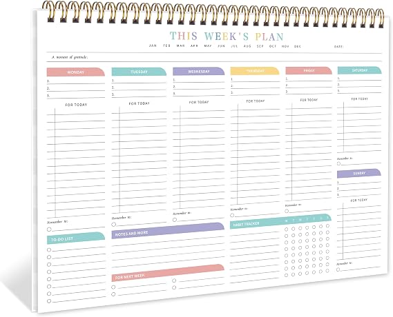 TREES Weekly To-Do List Notepad, 52-Week Desk Planner Organizer, 8.5" x 11"