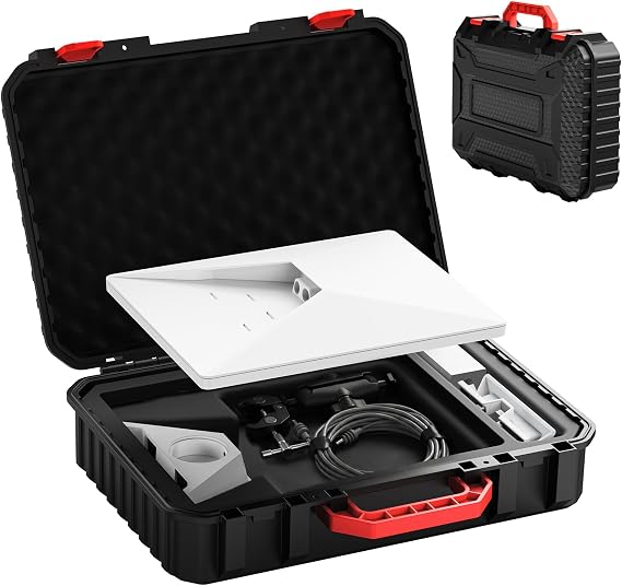 for Starlink Mini Case, Waterproof Hard Protective Travel Carrying Case Starlink Mini Accessories Shell for Power Adapter,DC Cable, Car Mount Portable Storage for RV, Camping (BLACK)