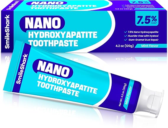 Nano Hydroxyapatite Toothpaste (4.2 Oz), Fluoride Free Toothpaste with Mint Flavor, Remineralizing for Sensitive Teeth, Gentle and Effective Formula for Enamel Repair & Whitening