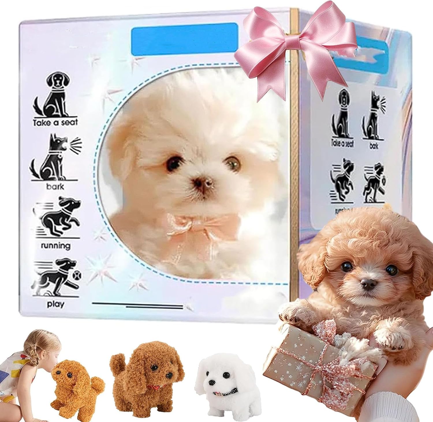 Robot Dog - Robot Puppy,Voice Controlled Robots Puppy,Smart Robotic Dog,Ai Puppys Realistic,My Realistic Robots Puppys That Acts Like a Real Dogs for Sitting,Barking,Walking and Running B1