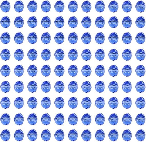 Bala&Fillic 4mm Briolette Glass Beads Blue Faceted Rondelle Crystal Beads, Total 600pcs Glass Crystal Beads for Making Jewelry Bracelets Necklace Earring (Blue)